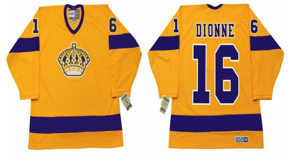 2019 Men Los Angeles Kings 16 Dionne Yellow CCM NHL jerseys